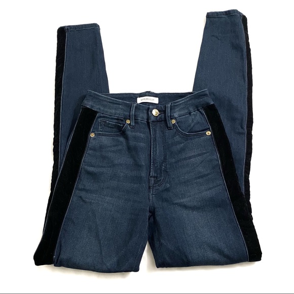 Good American Velvet Stripe High Waist Skinny 24 - Picture 12 of 13